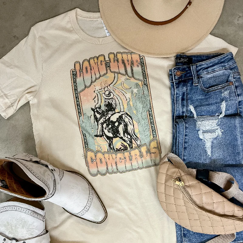 Online Exclusive | Long Live Cowgirls Graphic Tee in Cream