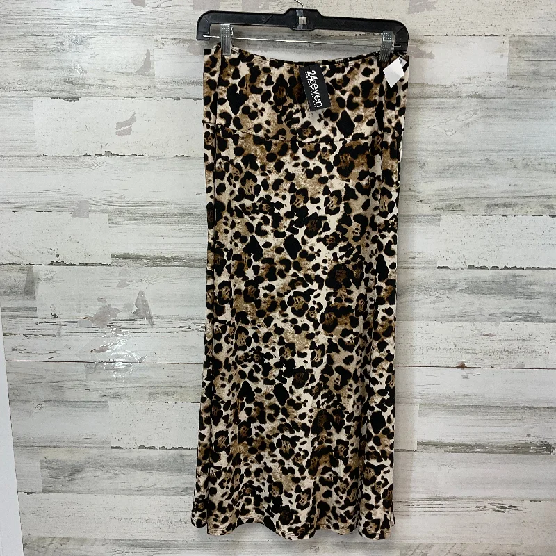 Skirt Midi By 24/7 In Animal Print, Size: Xl