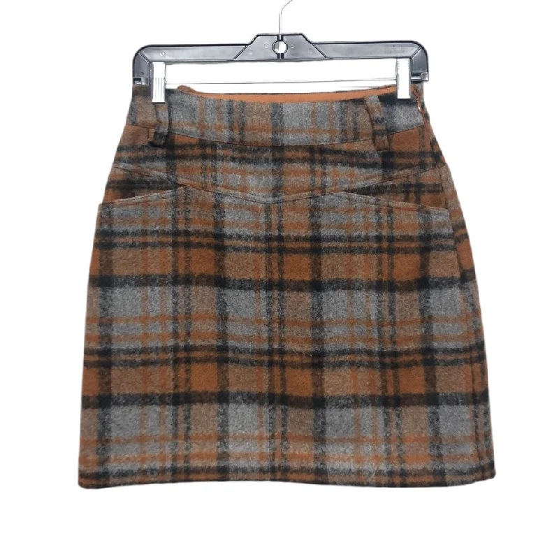 Skirt Mini & Short By A Loves A In Grey & Orange, Size: 4