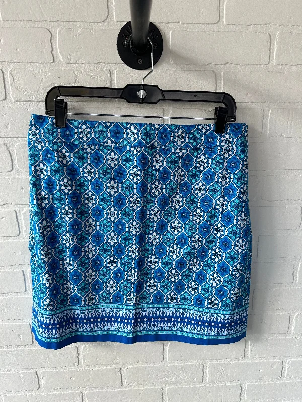 Skirt Mini & Short By Talbots In Blue & White, Size: 10p