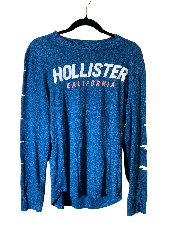 Top Long Sleeve By Hollister In Blue, Size: M