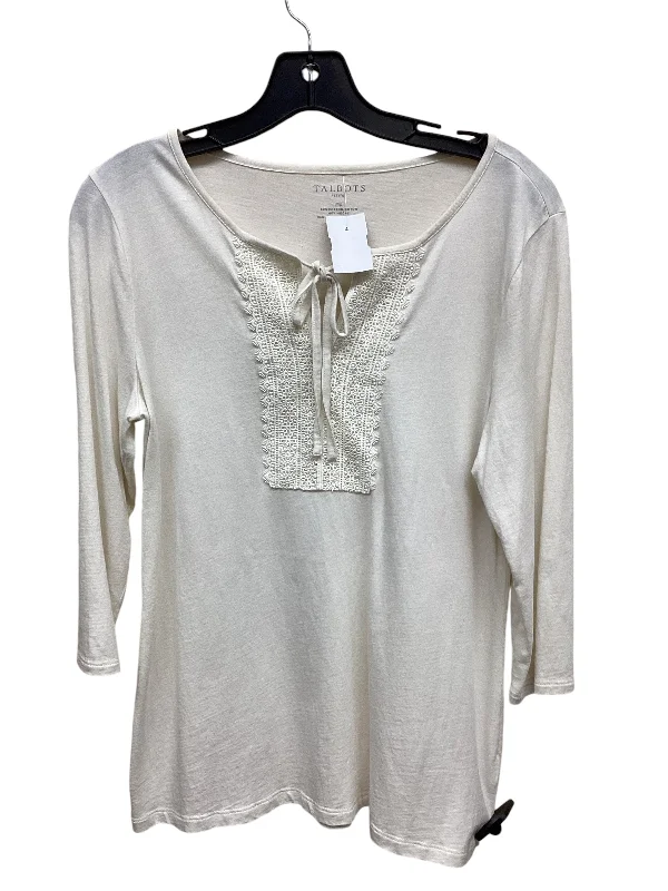 Top Long Sleeve By Talbots In Cream, Size: M