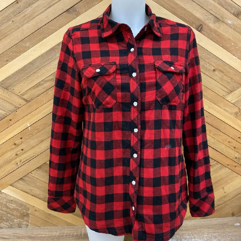 BC Clothing - Women's Fleece-Lined Flannel Shirt: Red/Black-women-SM