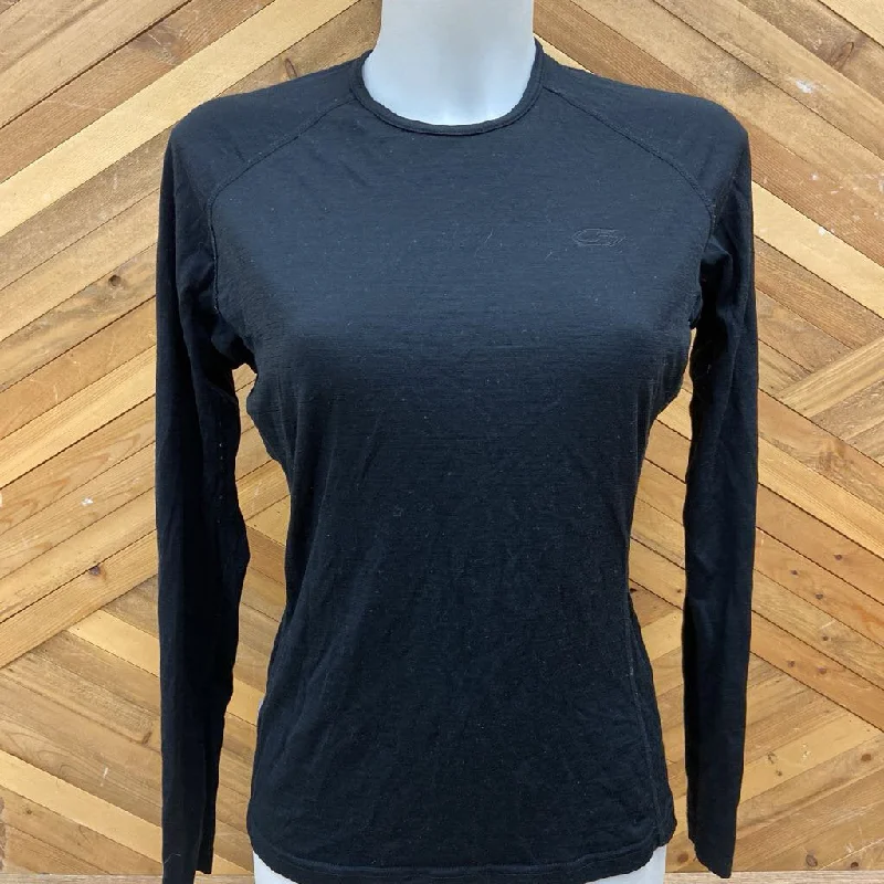 icebreaker -200 Oasis Long Sleeve Crewe- MSRP $130 : Black-women-MD