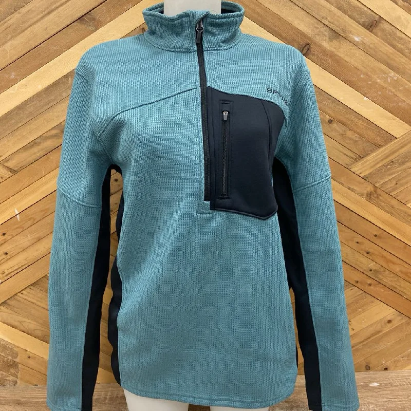 Spyder - Women's Half-Zip Sweater Fleece - MSRP comp $110: Blue / Black-women-MD