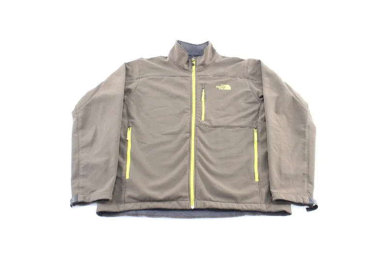 The North Face Embroidered Logo Brown & Yellow Zip Up Jacket