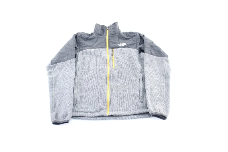 The North Face Embroidered Logo Grey & Yellow Zip Up Jacket