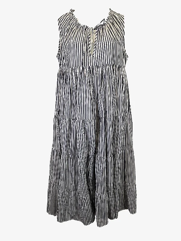 Alexandra Graceful Tiered Resort Maxi Dress Size L