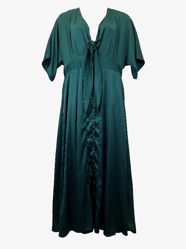 Embody Women Graceful Satin Tie Neck Maxi Dress Size 22