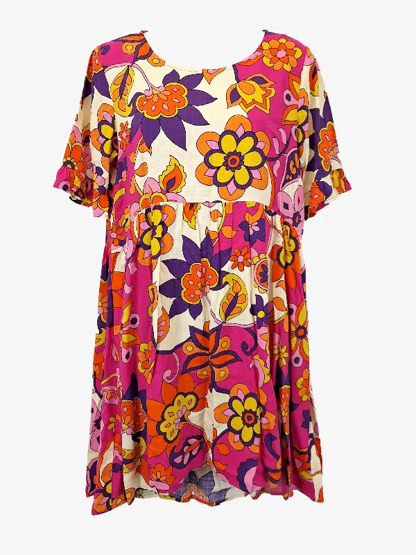 Mister Zimi Flower Power Shirt Mini Dress Size 8