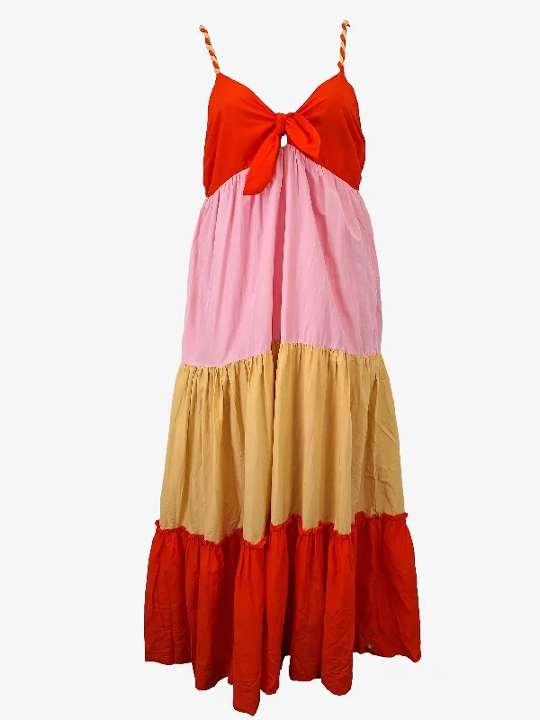 Scotch & Soda Colour Block Silk Blend Summer Maxi Dress Size XL