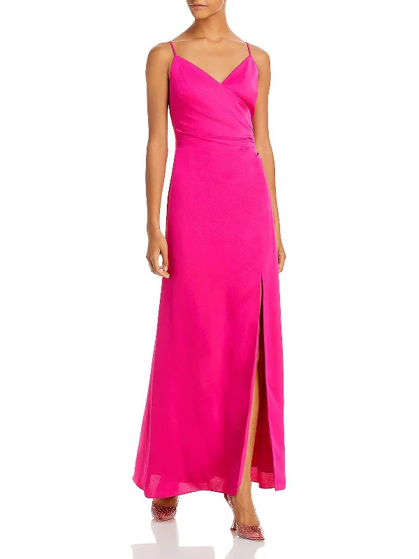 Womens Tie Back Split Hem Maxi Dress