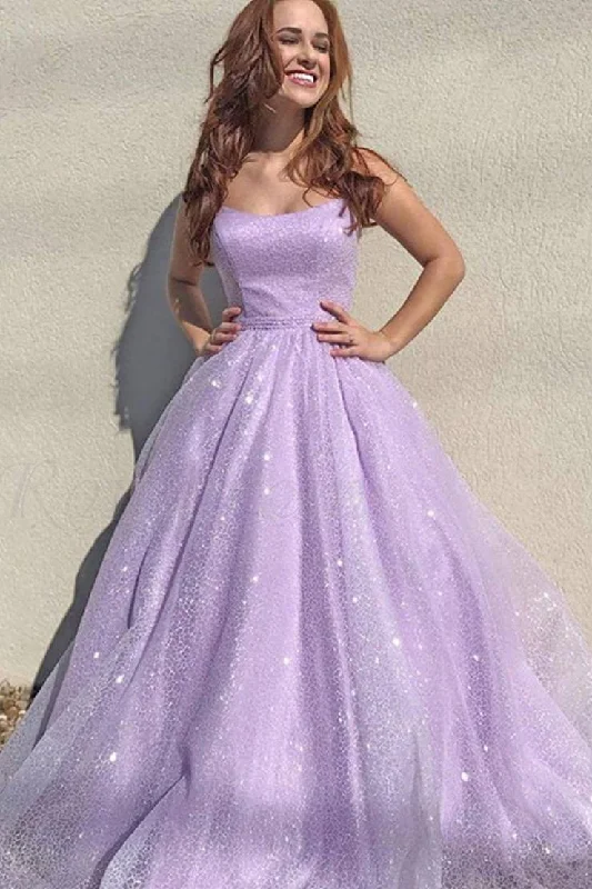 A Line 2025 Floor-length Lilac Prom Dresses Violet purple Sleeveless Long Evening Dress