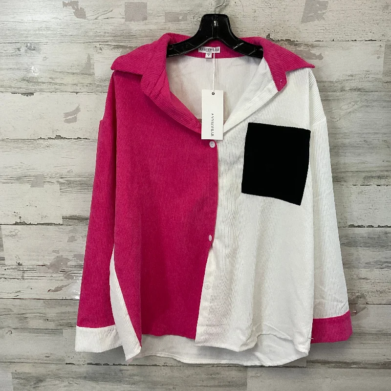 Blouse Long Sleeve By ANNIEWEAR In White, Size: S