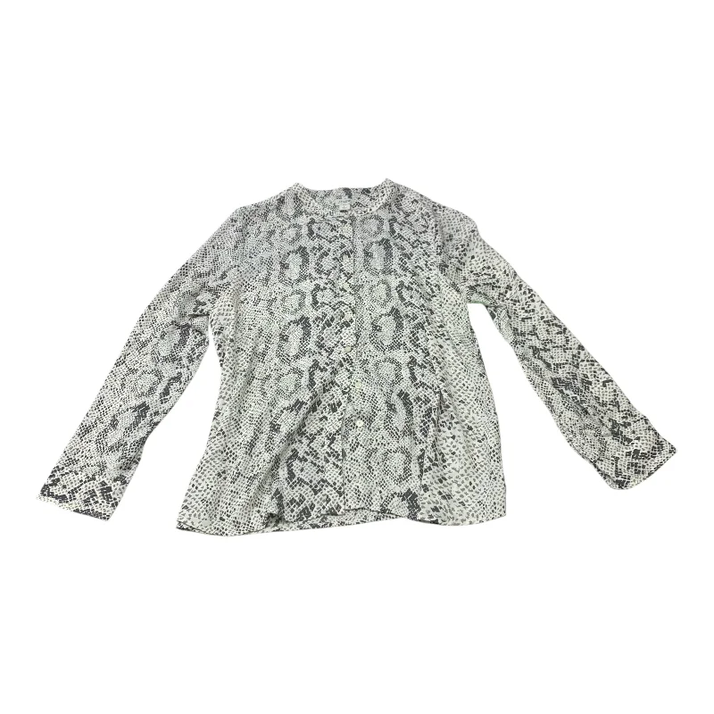 Blouse Long Sleeve By J. Crew In Snakeskin Print, Size: L