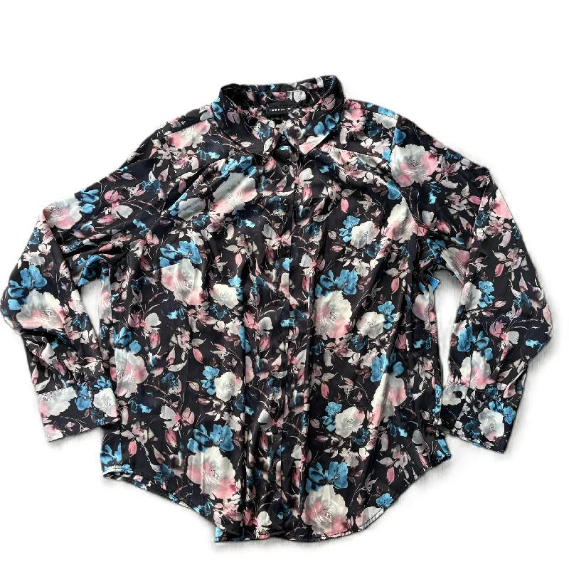 Blouse Long Sleeve By Torrid In Floral Print, Size: 2x