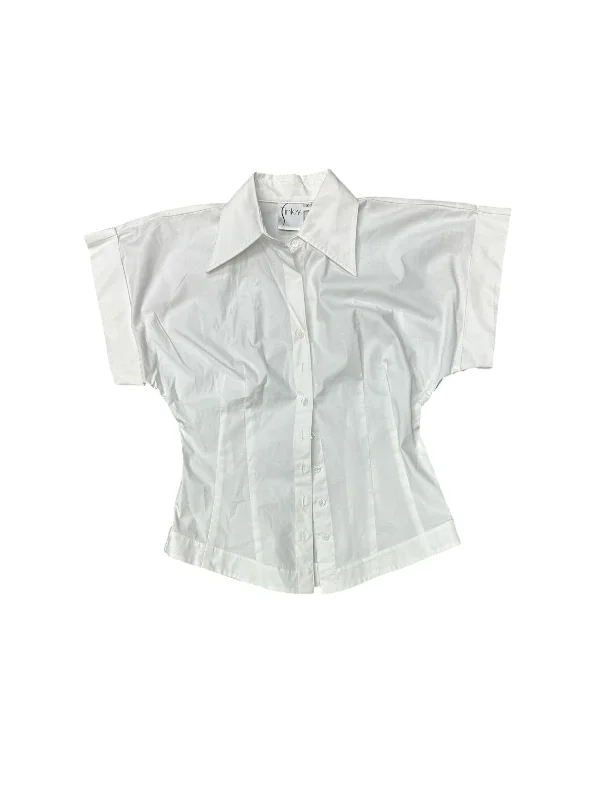 Blouse Short Sleeve By Cma In White, Size: S