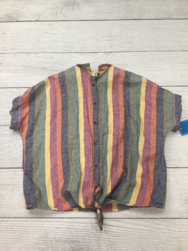 Blouse Short Sleeve By Madewell In Multi-colored, Size: S