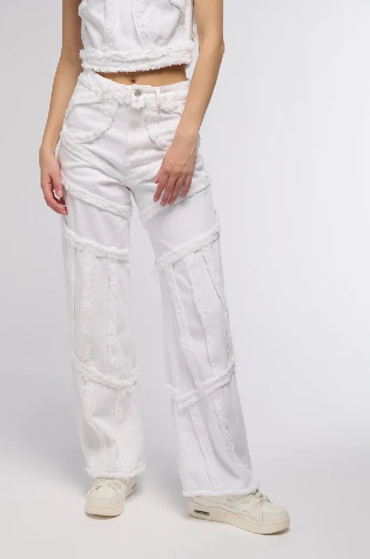 CIARA DISTRESSED WIDE LEG JEANS